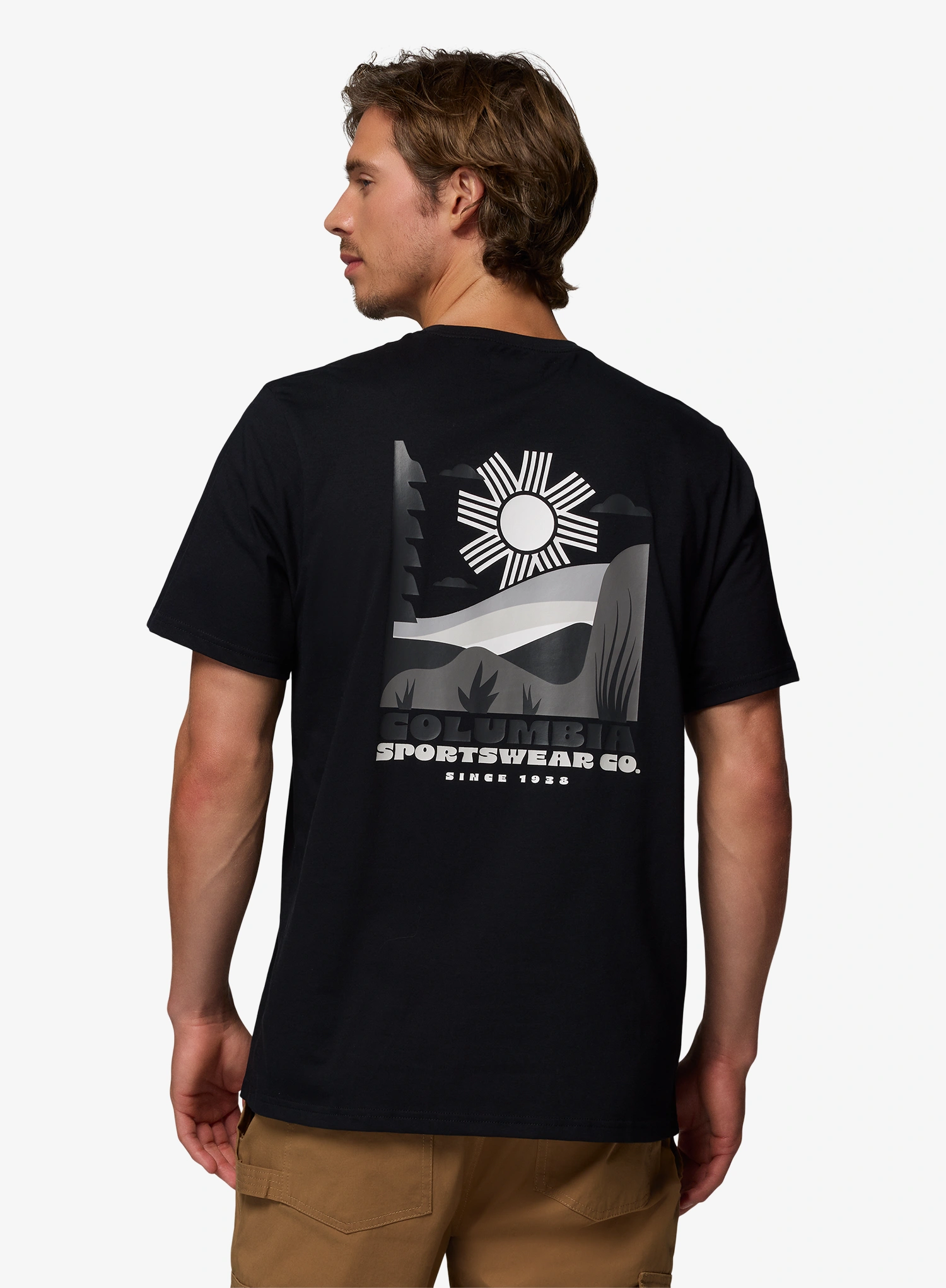 Tricou bumbac Columbia CSC Outdoor Back Graphic Tee - black/shining sandscape