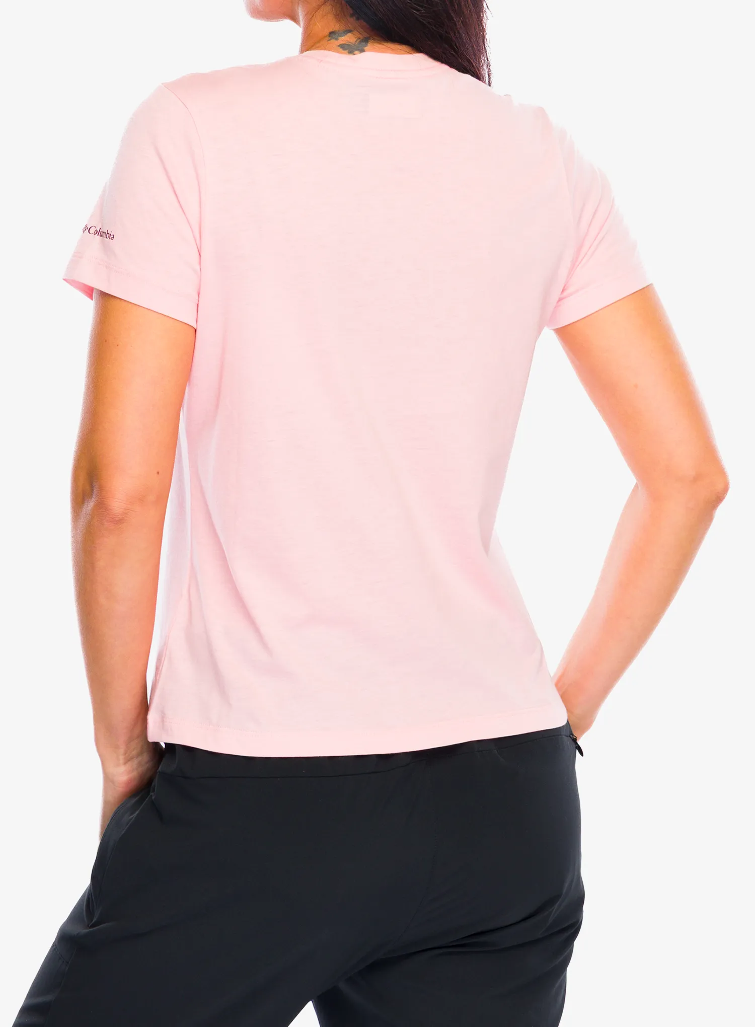 Tricou femei Columbia Ruby Springs Graphic Fitted S/S - pink sand/get hiked