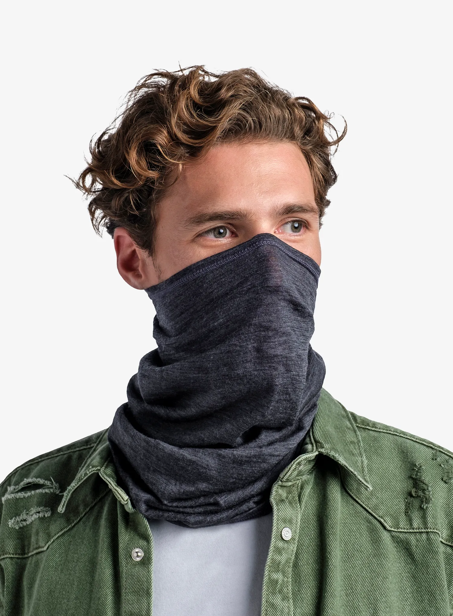 Bandana multifunctionala Buff Lightweight Merino Wool - solid grey