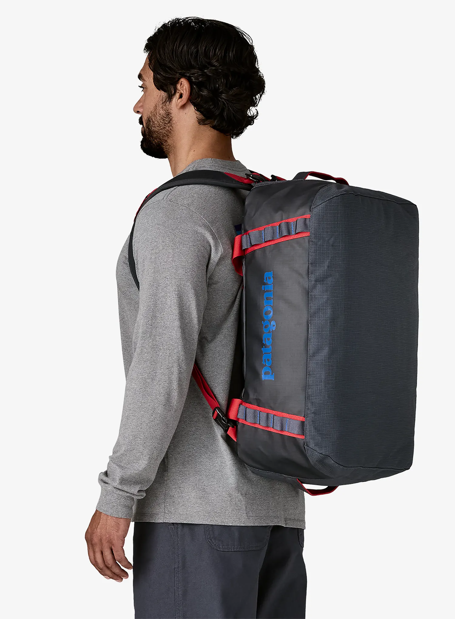 Geantă Patagonia Black Hole Duffel 40L - smolder blue/amanita red