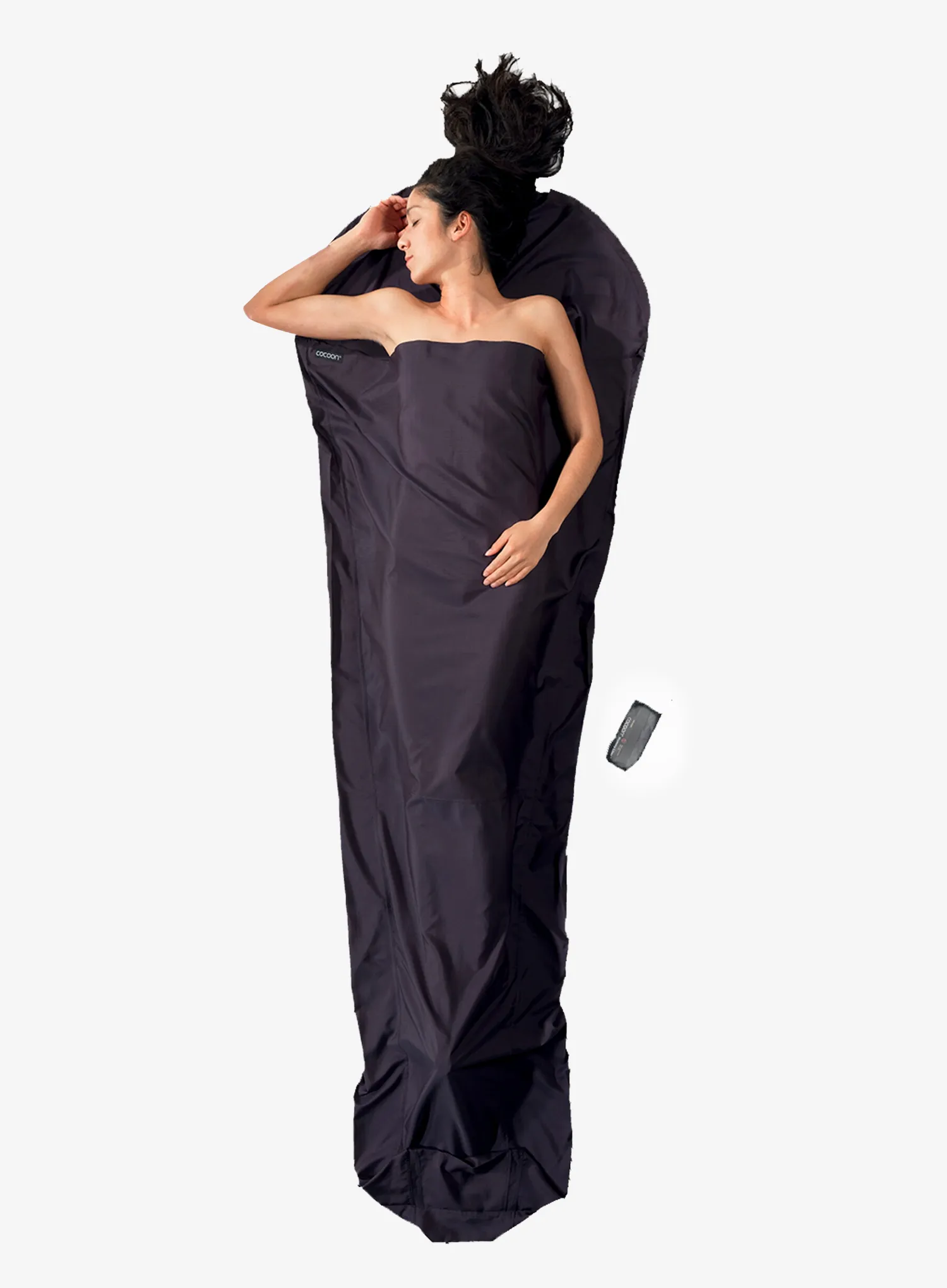 Inserție pentru sacul de dormit Cocoon MummyLiner - Thermolight Silkweight - volcano grey
