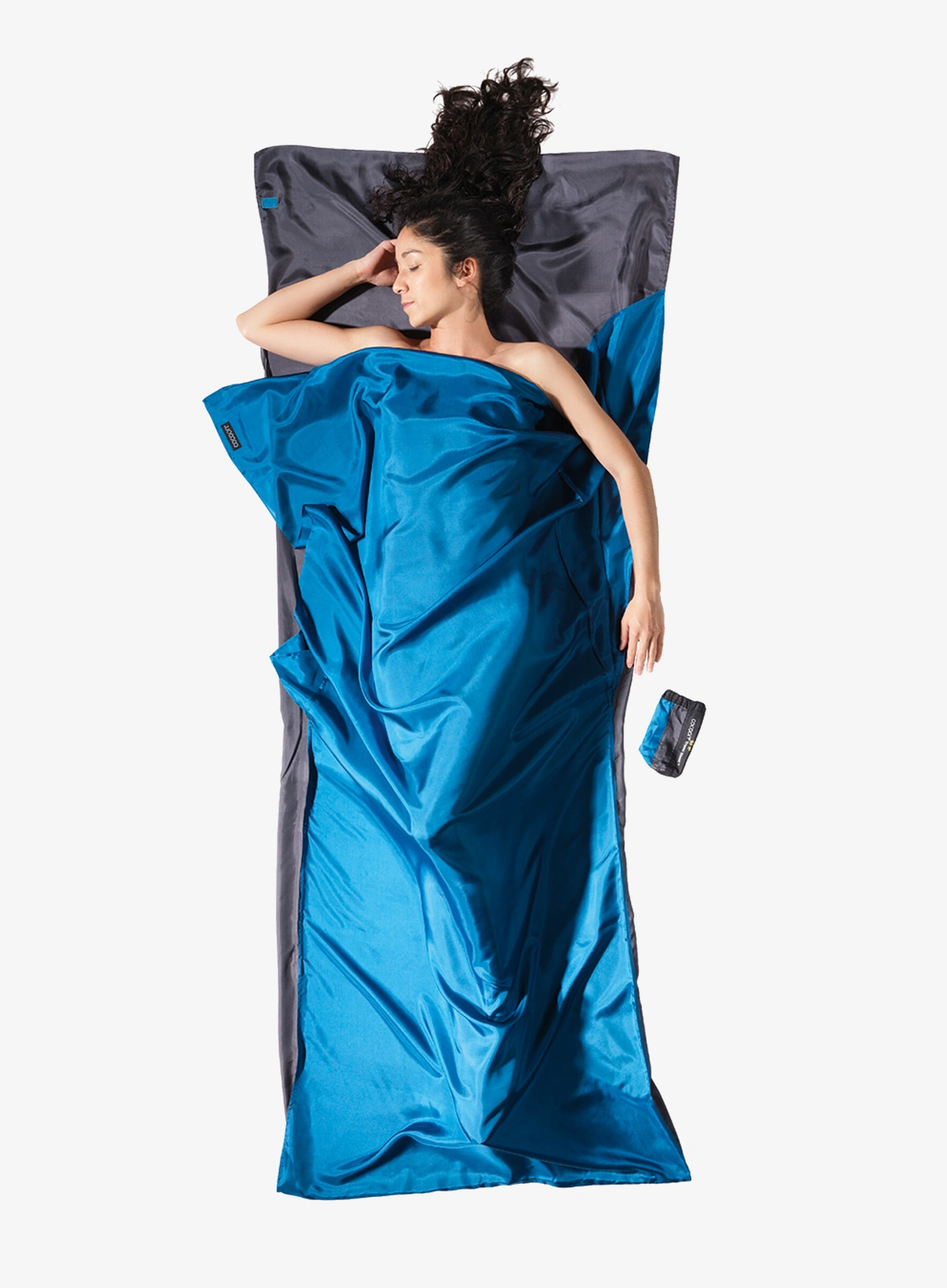 Inserție pentru sacul de dormit Cocoon TravelSheet - Silk - rhino/cornflower