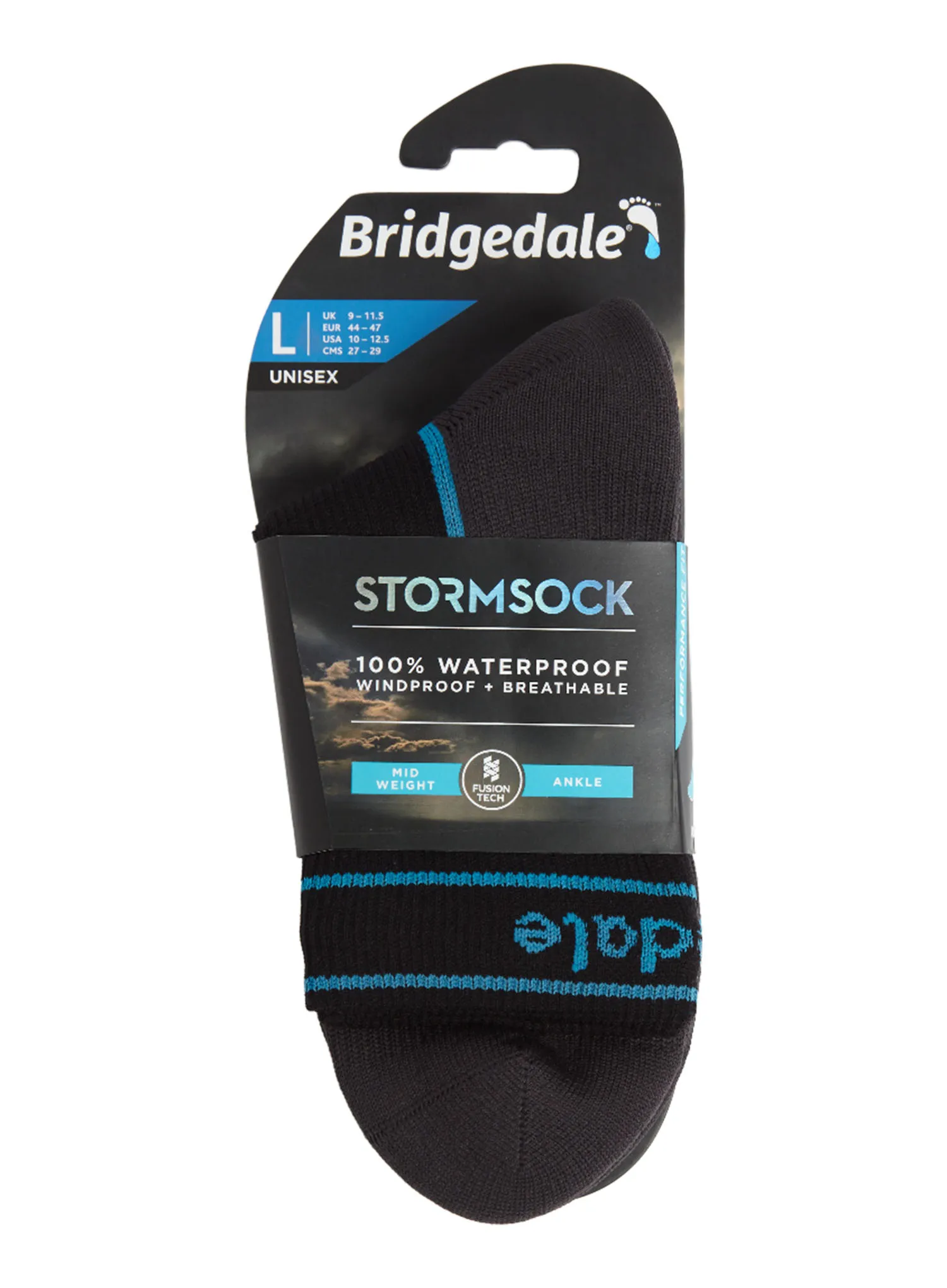 Sosete impermeabile Bridgedale StormSock Midweight Ankle - black/blue