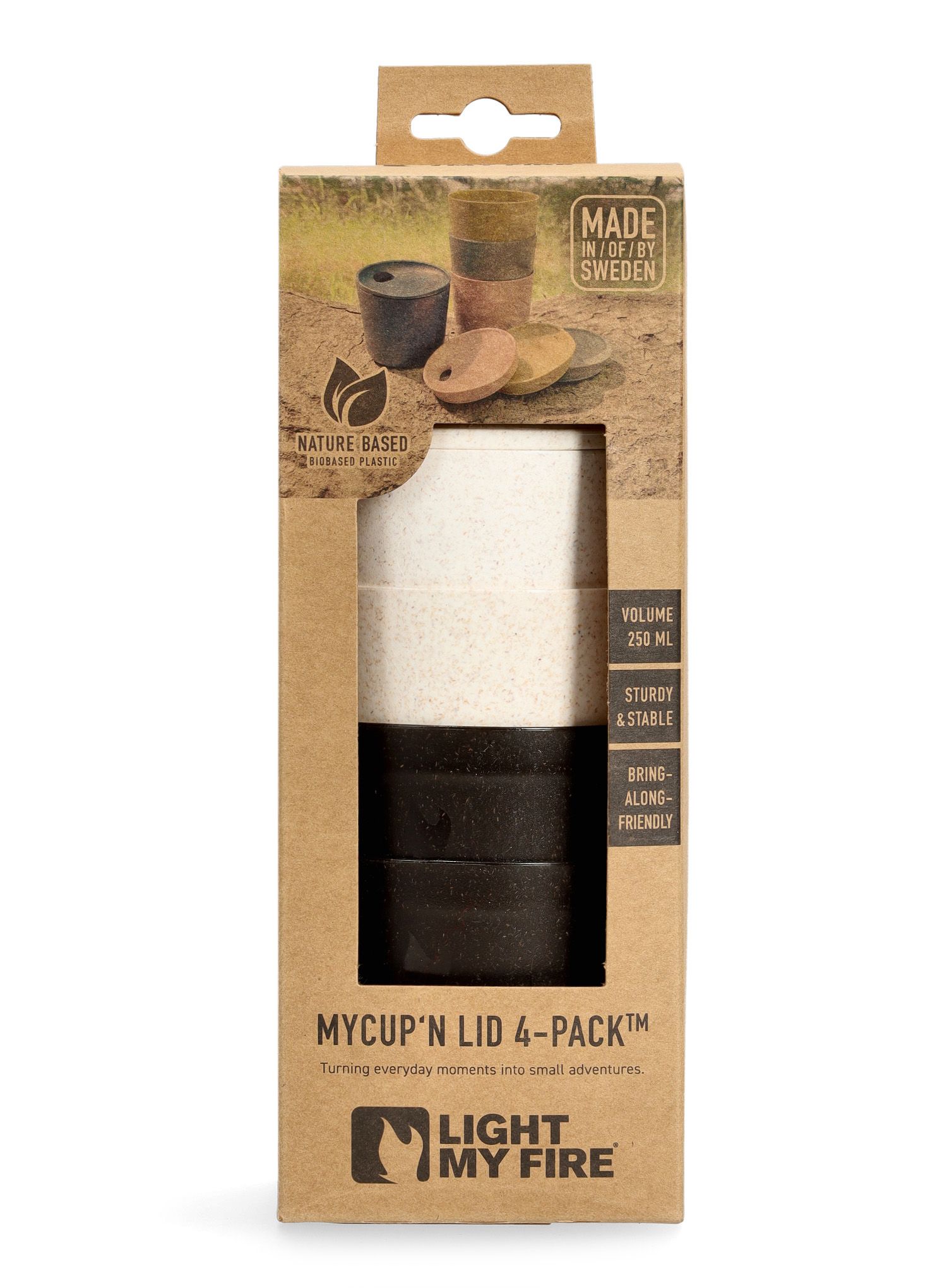 Cană de voiaj Light My Fire MyCup'N Lid 4-Pack - black/white